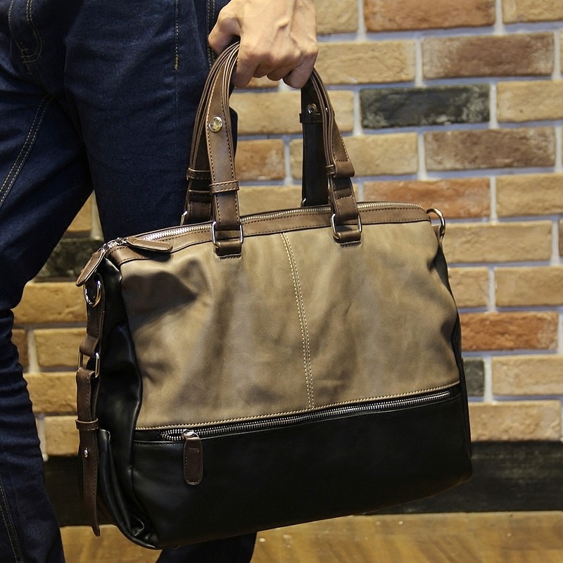 Men Fashion Tote Bag cowhide Leather Crossbody Bag Leisure Office ...