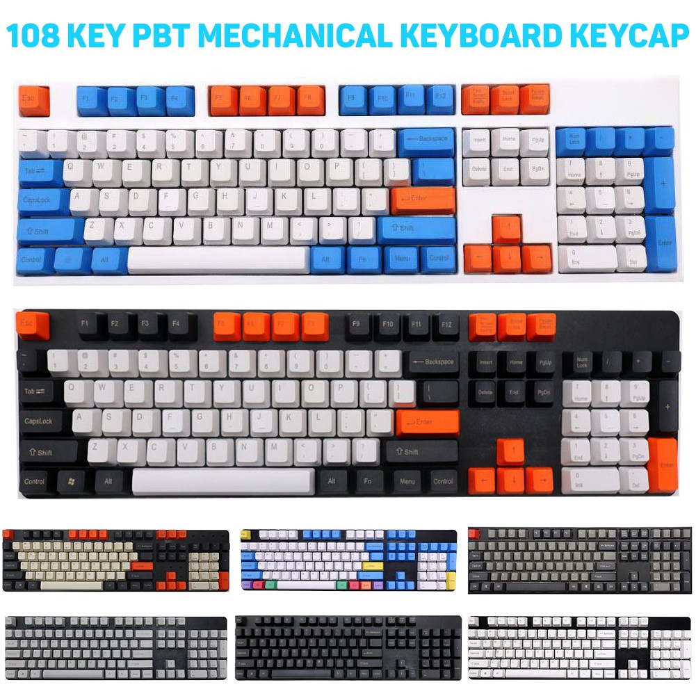highheel 108Pcs/Set PBT Color Matching Key Cap Keycaps for Cherry MX ...