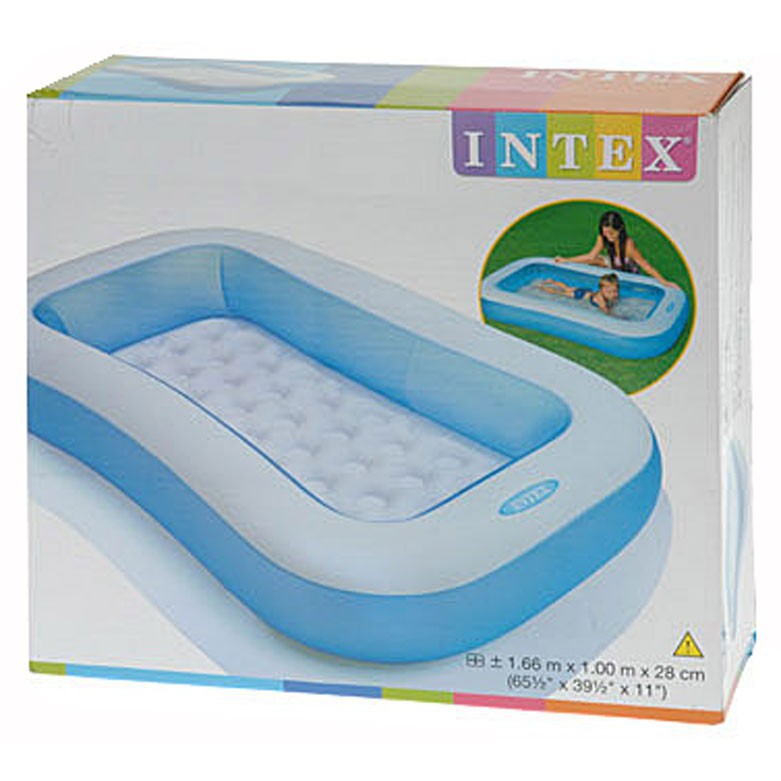 Intex Blue Rectangular Pool 57403 Children's Swimming Pool, size 166cm ...