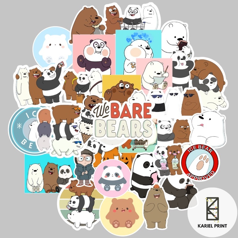 We Bare Bears (WBB) 35pcs 1.4 inches waterproof laminated stickers ...
