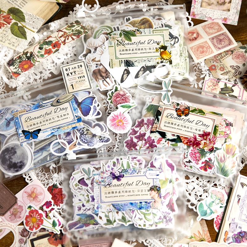 Journamm 200pcs/pack Decor Stickers Materials Paper Combo Kit Collage ...
