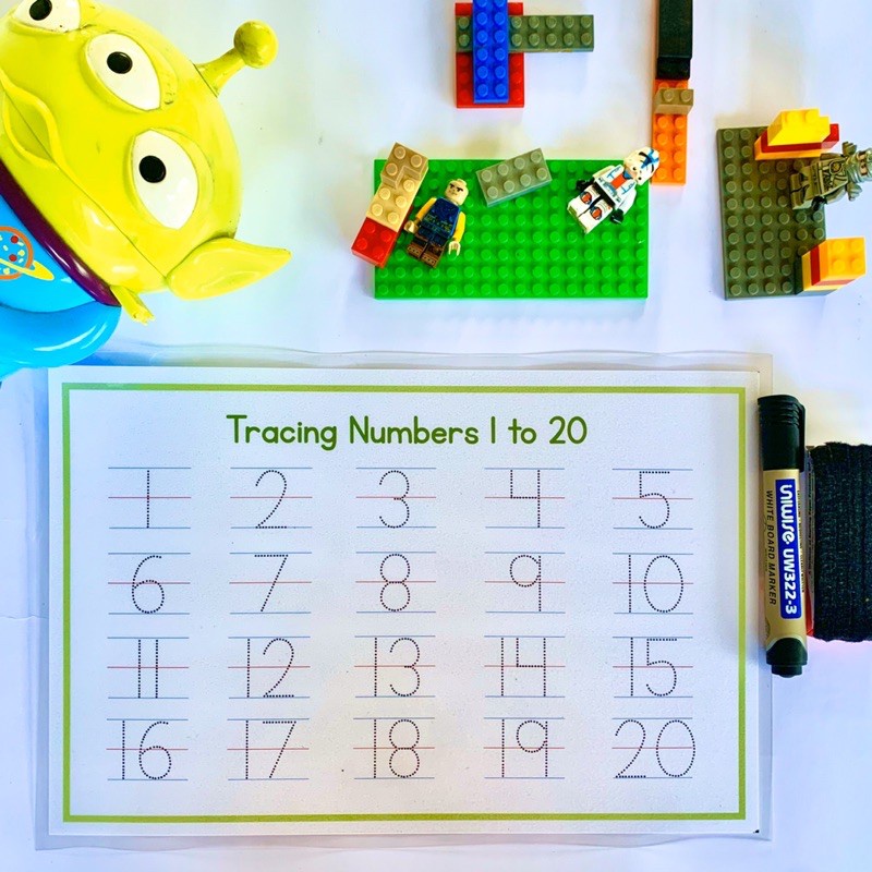 ┅Erasable Numbers 120 Tracing Board (Laminated, Use W/ Whiteboard
