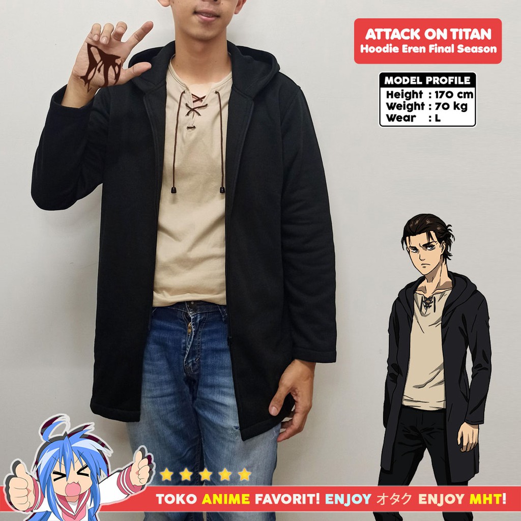 Aot Attack On Titan Hoodie Jacket Eren Yeager Final Season Yaegerist SET T Shirt Cosplay MyHobbyTown Shopee Philippines