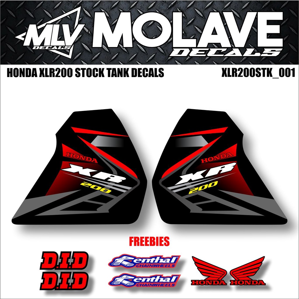 HONDA XR200 STOCK TANK DECALS XR200STK_001 Shopee Philippines