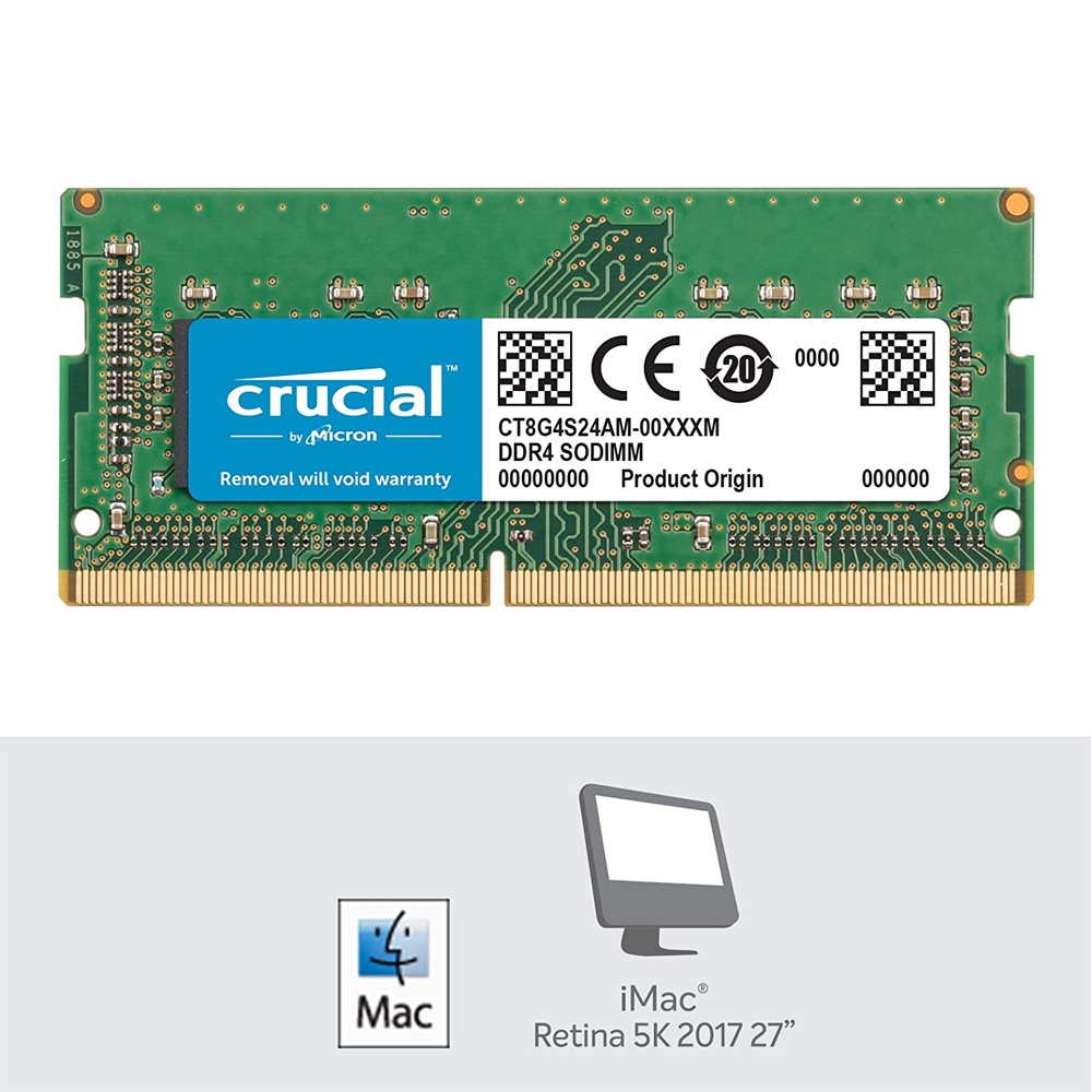 Crucial RAM 8GB DDR4 3200MHz CL22 (or 2933MHz or 2666MHz) Laptop Memory  CT8G4SFRA32A