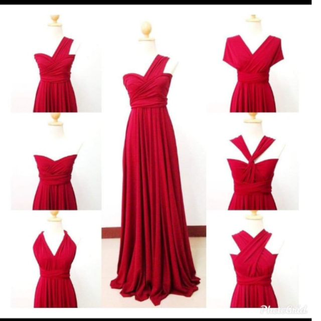 Classic Multiway Infinity Bridesmaid Dress in Burgundy For Sale