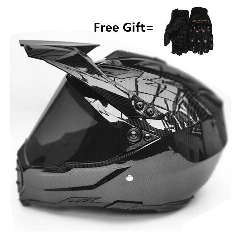 Carbon fiber grain Men ATV MTB DH Downhill Dirt bike Offroad Racing Helmets Full face