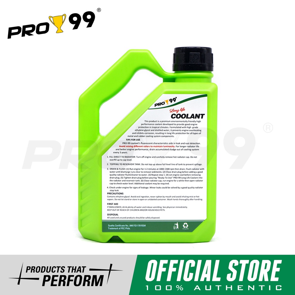PRO-99 Long Life Car Radiator Coolant Green 1L Pro99 PRC-4032-1 ...