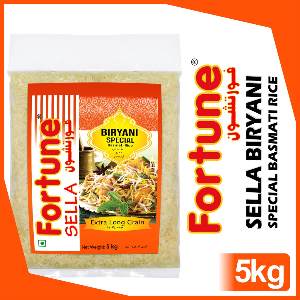 (GENUINE NO MIXED GRAIN) Fortune Sella Biryani Special Basmati Rice 5kg