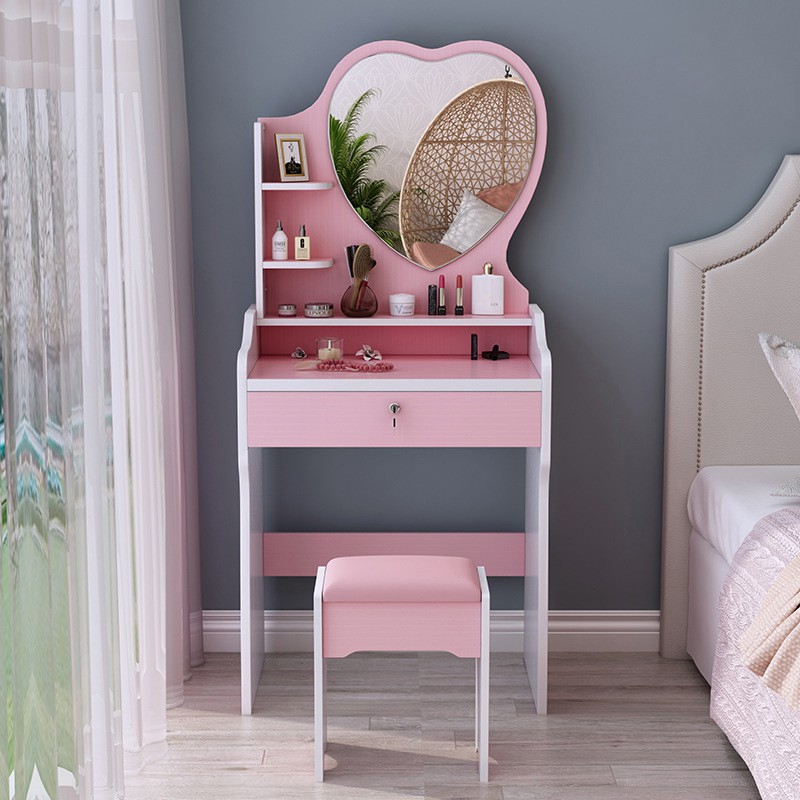 pink heart dressing table Sweetheart Dressing Table & Stool, Chalk Pink