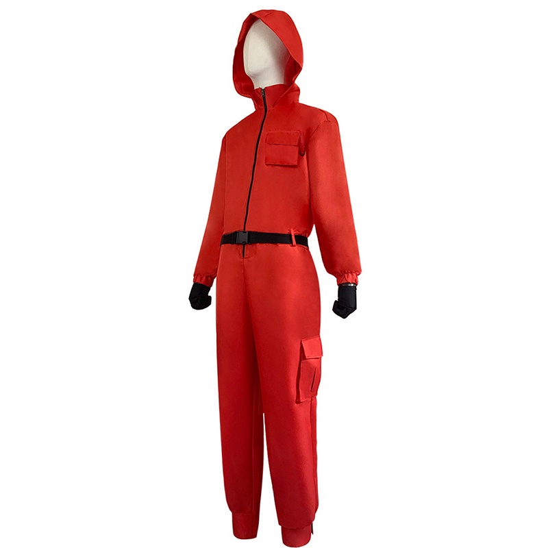 【Ready Stock】Korean Squid Game Cosplay Costumes Red Jumpsuit Round Six ...