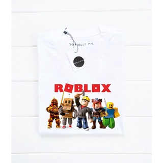 3kings.ph Roblox White Tshirt Black Short Terno Kids Boy 1-5y/o