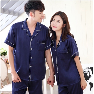 Pajama suit Satin Silk Pajamas Sets Couple Sleepwear Family Pijama