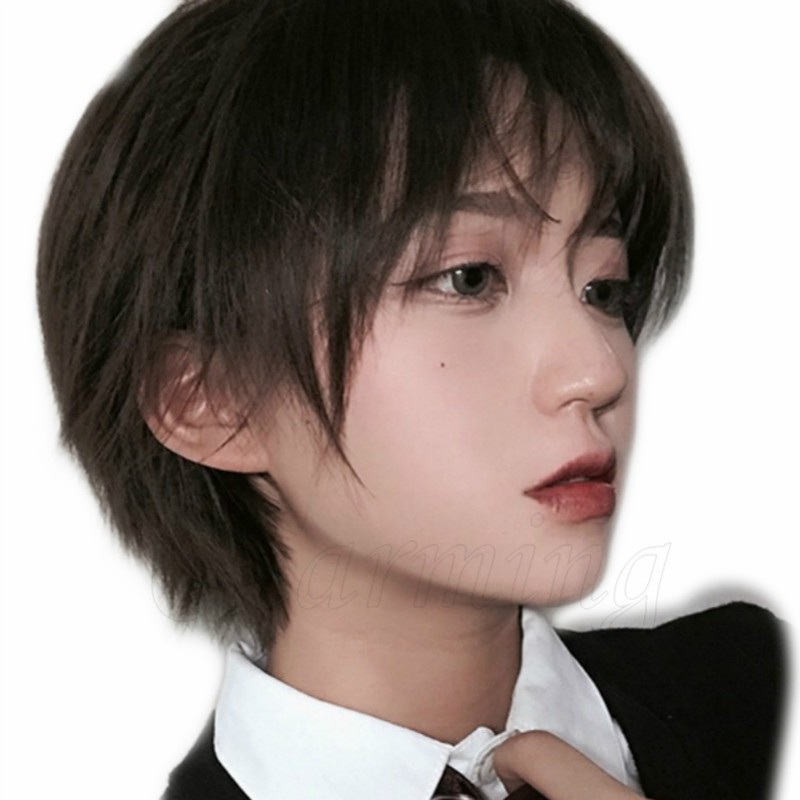 201 Unisex Women and Men korea Handsome Short Hair Wig Natural Looking Wigs Full Wigs realistic Mens Hair Straight Style Shopee Philippines