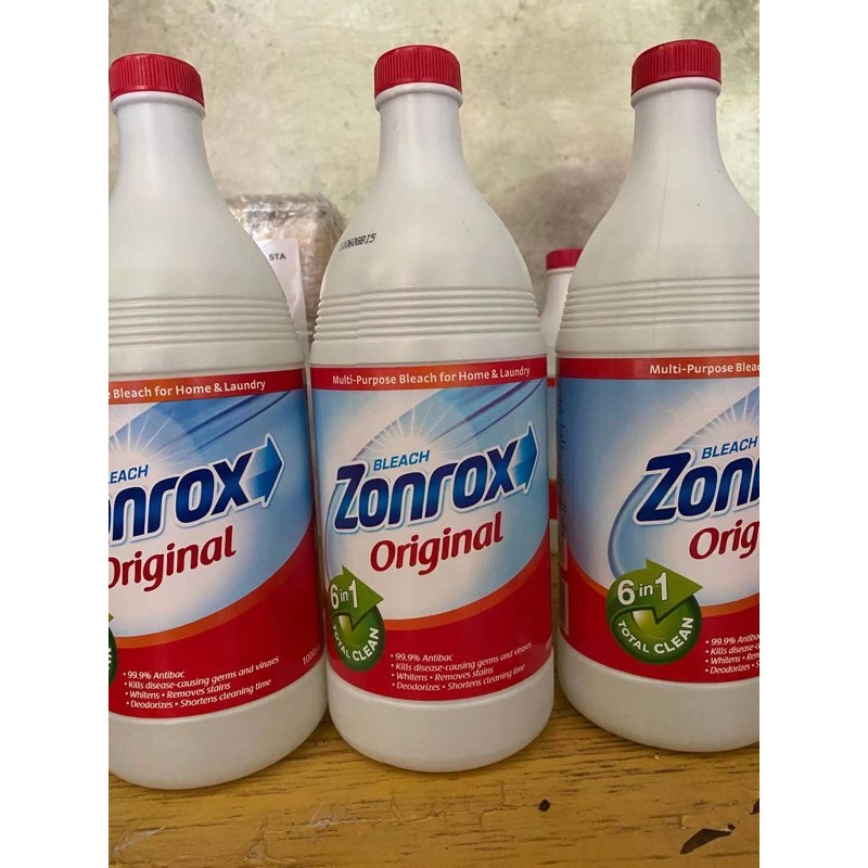 1 Box (24 Bottles) 1000ml (1L) ZONROX BLEACH ORIGINAL | Shopee Philippines