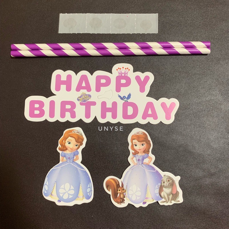 Princess Sofia the First Happy Birthday Cake Toppers / Cake Flag ...