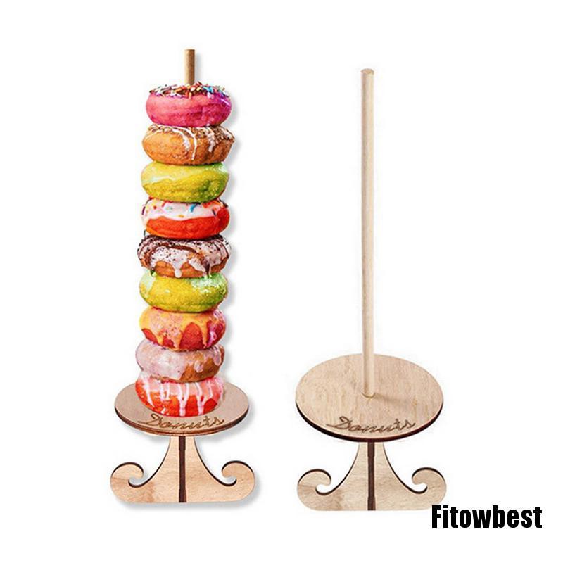 Fbph Wooden Donut Display Stand Rack DIY Wall Doughnut Dessert Rack ...