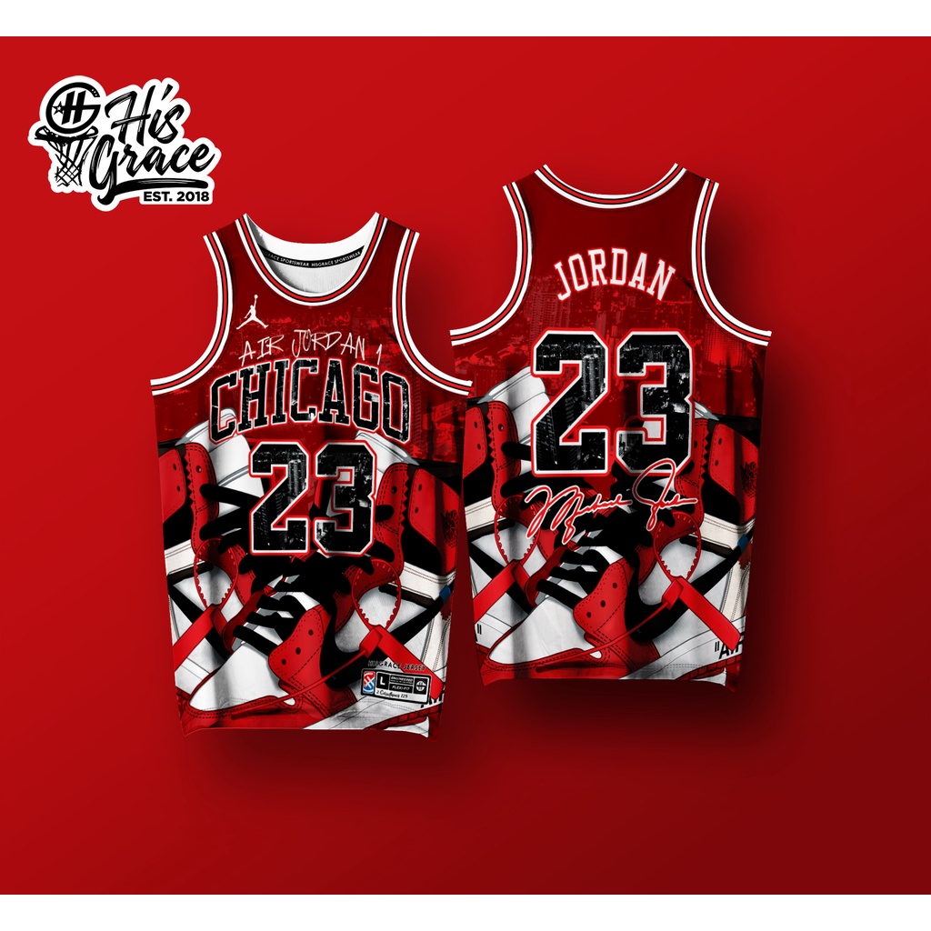 AIR JORDAN 1 CHICAGO BULLS FULL SUBLIMATION HG CONCEPT JERSEY | Shopee ...