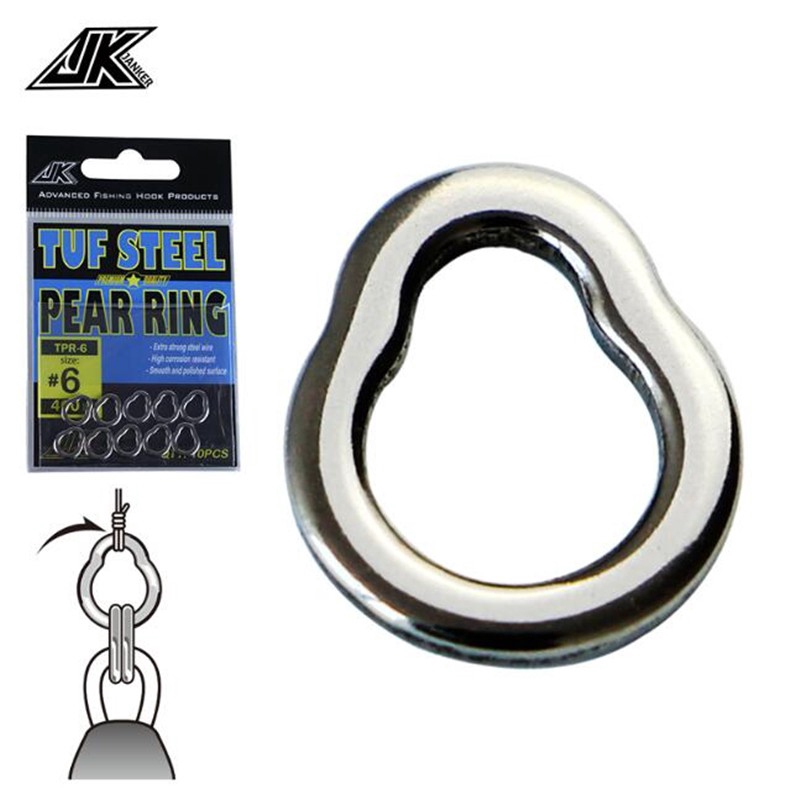 JK TPR 110-400LB Pear Fishing Ring Solid Seamless Steel 304 Jigging ...