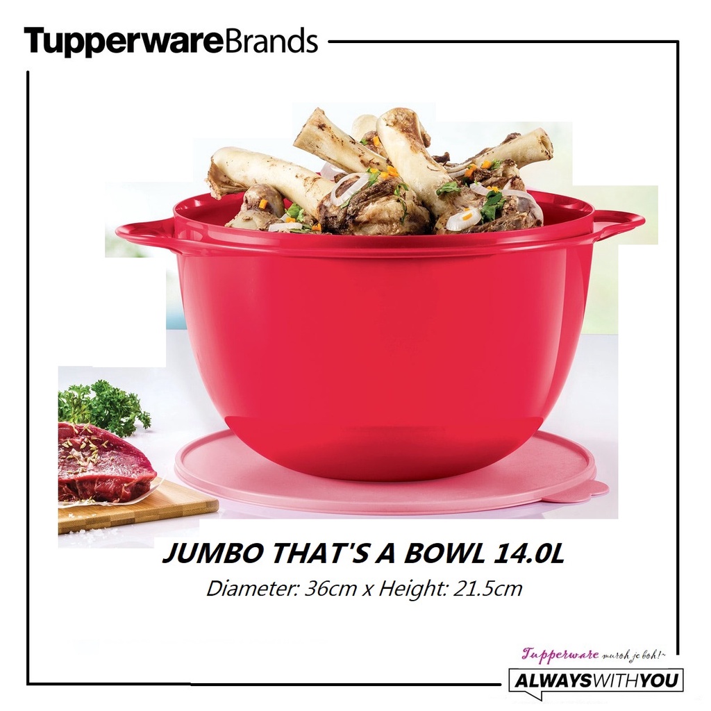 Tupperware Jumbo That's A Bowl 14L Large Food Container Large Food ...