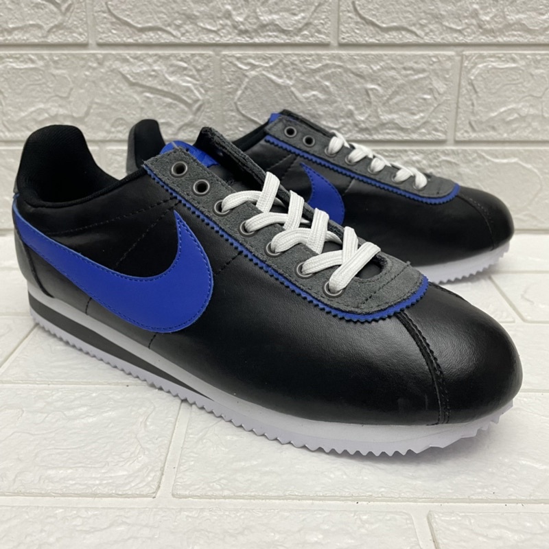 Nike cortez black blue sale