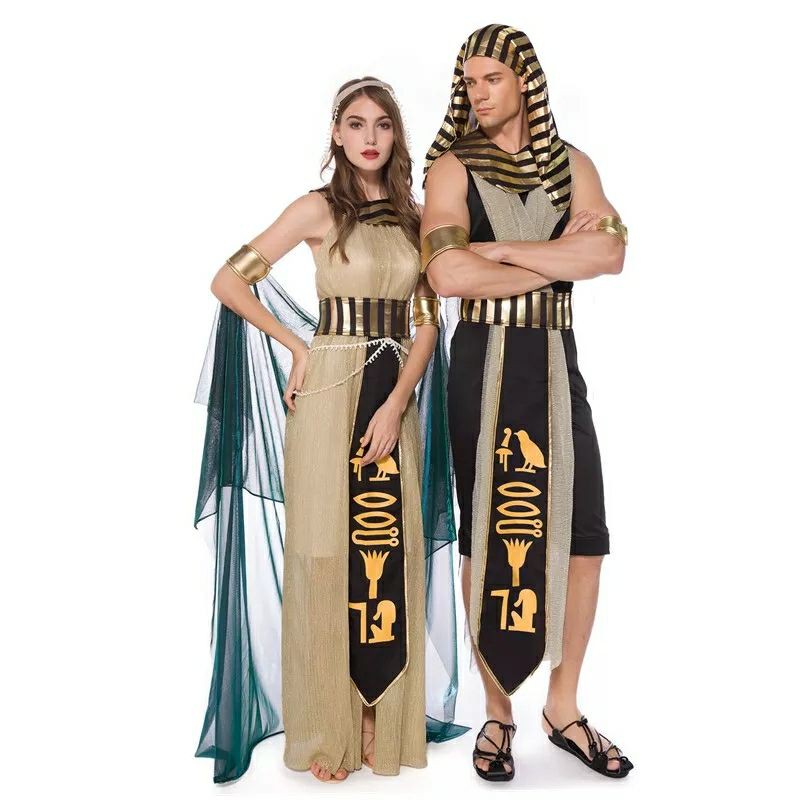 Adult Ancient Egypt Egyptian Pharaoh King Empress Cleopatra Queen Costume Medieval Couples