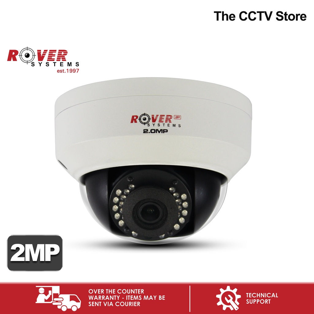 Rover Systems 2MP 1080P WDR Low Light IP Dome CCTV Camera Indoor