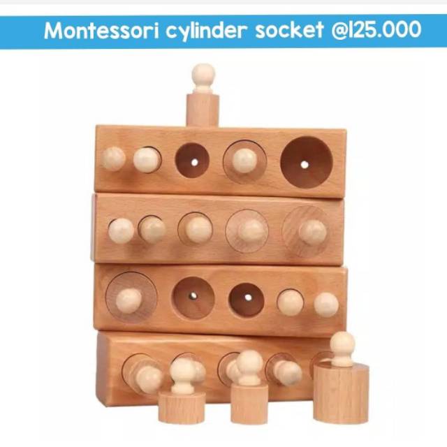 Montessori cylinder socket / aparatus cylinder knob | Shopee Philippines