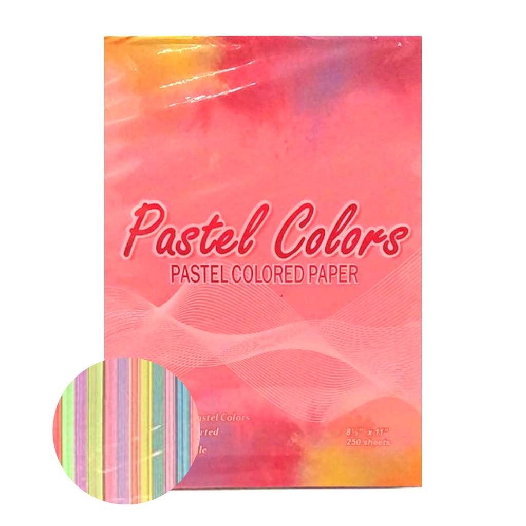 PASTEL COLORED PAPER REAM 250 SHEETS PREMIUM QUALITY STATIONARY