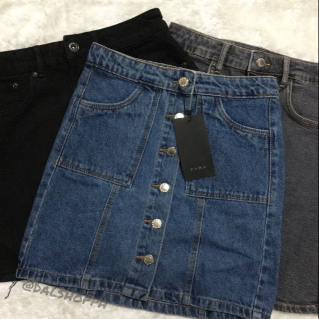 ZARA DENIM SKIRT (MINI SKIRT) | Shopee Philippines