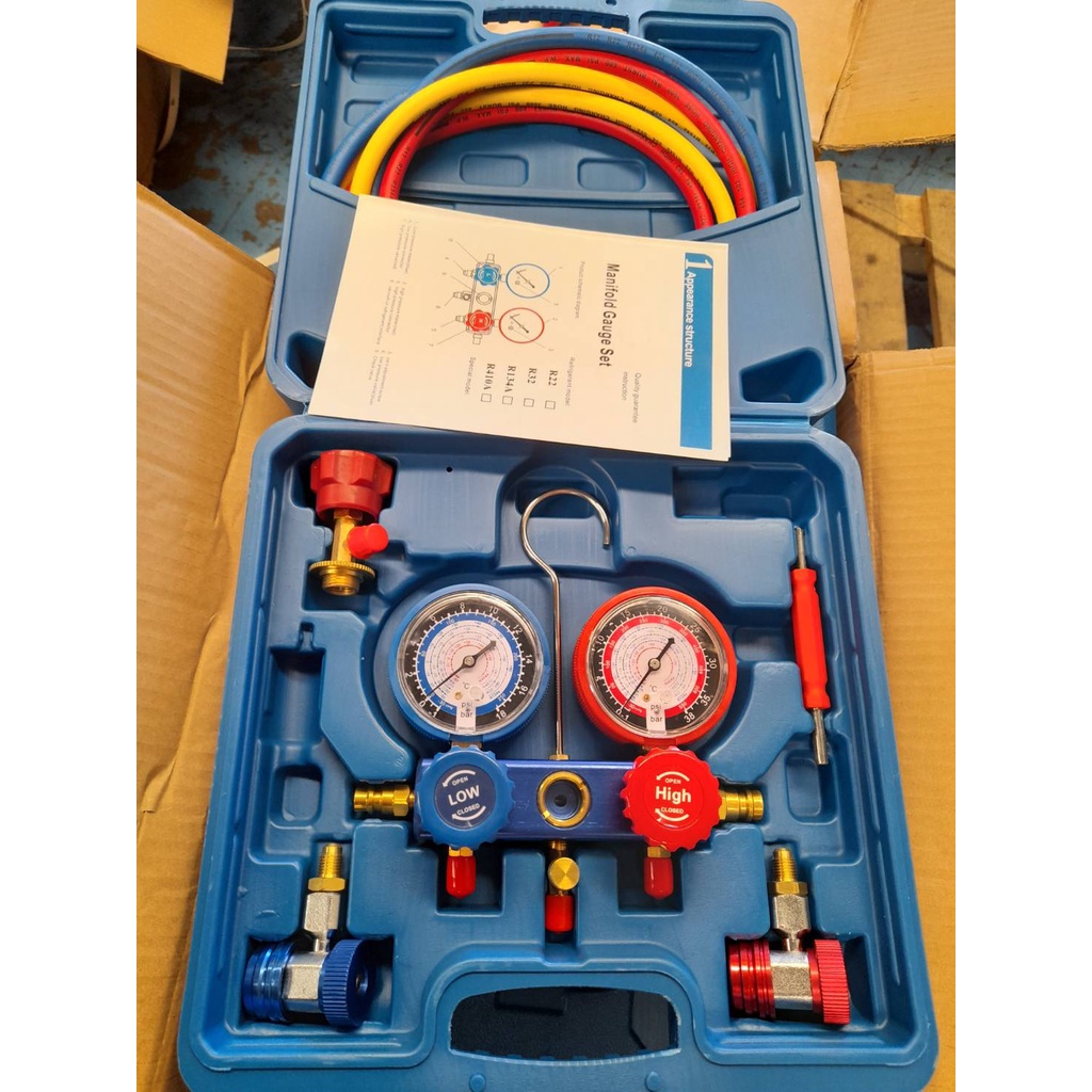 Refrigerant Gauge Set Charging Regulator R134a R22 Use With Cars Home