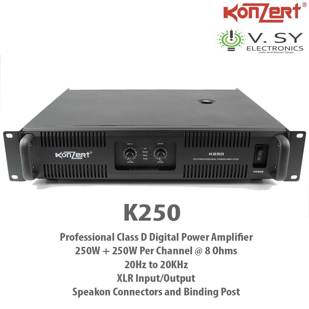 Original Konzert K250 250W x 2 RMS Professional Class D Digital Power