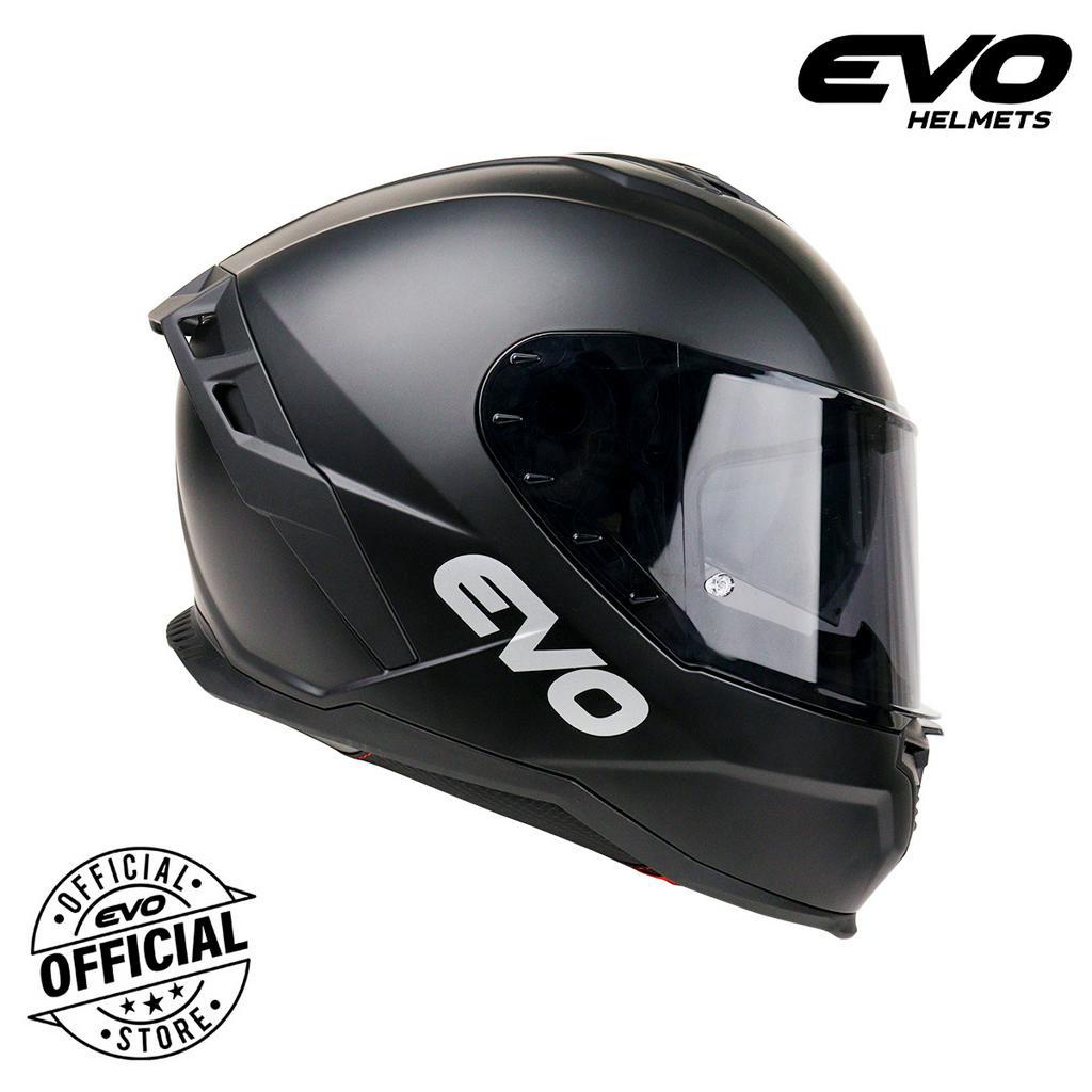 EVO SR-09 Plain Full Face Dual Visor Helmet Motorcycle with Free Clear ...