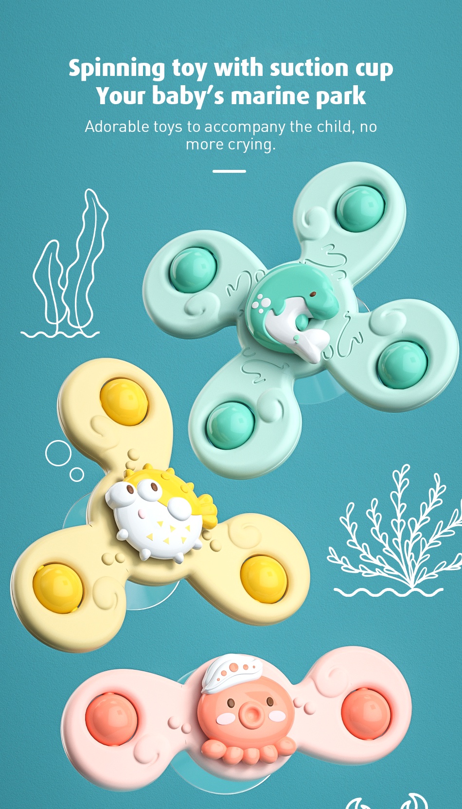 Baby Pro Rotating Toy Table Animal Sucker Finger Sucker Spinning Top ...
