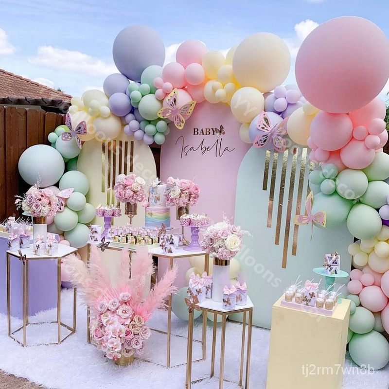 120pcs Multicolor Pastel Balloons Garland Kit Wedding Macaron Rainbow Party  Balloon Backdrop Decoration