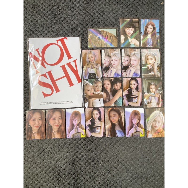 Itzy Not Shy Official Photocards Postcards Individual And Set W Pob Tattoo Sticker Shopee