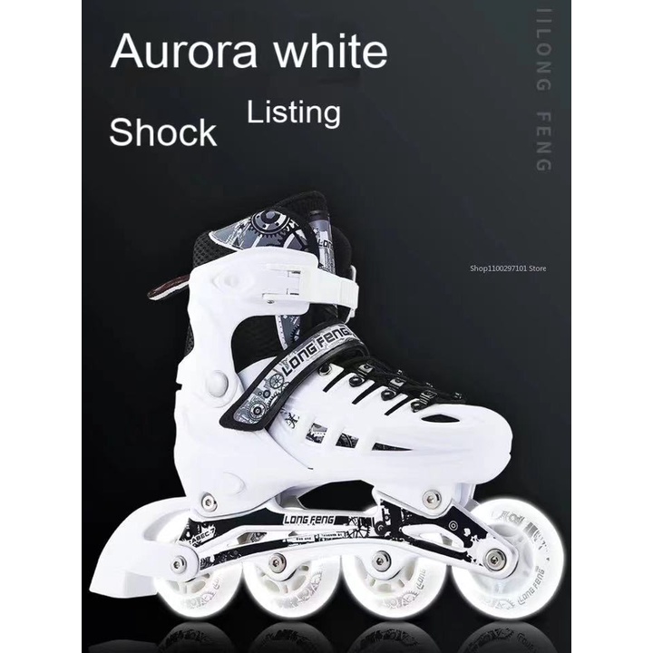 Inline Skates Shoes For Kids Boy Girl PU Flashing 4 Wheels Roller Skates Roller Skating Sneakers