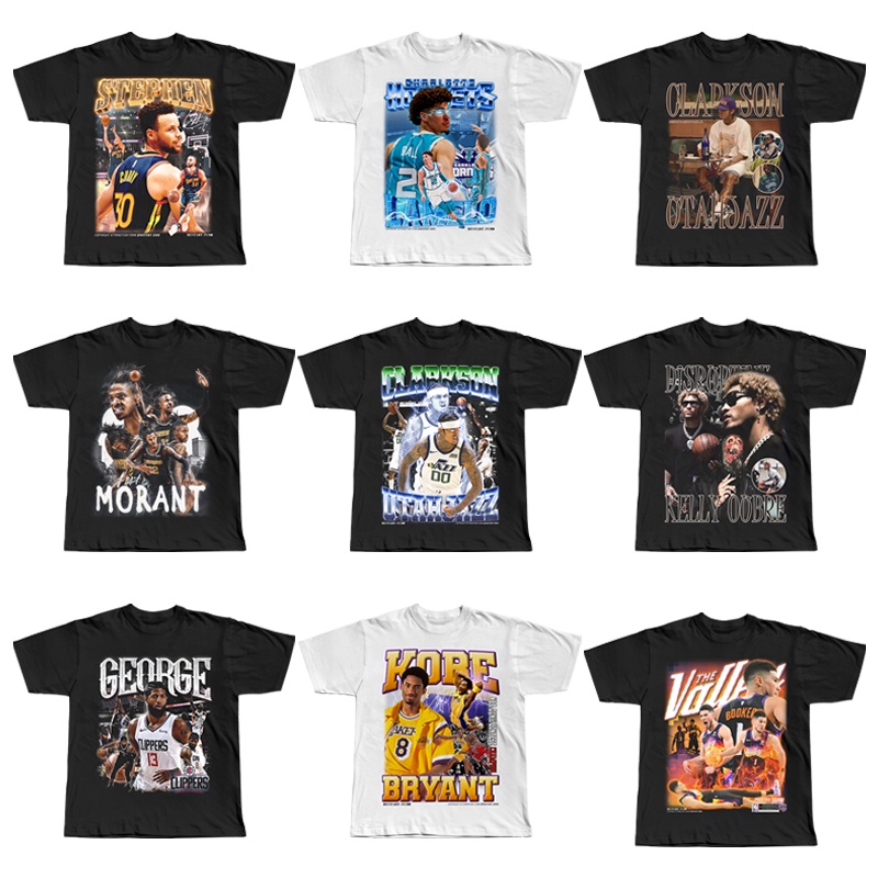 NBA ball star T-shirt basketball Curry Kobe Clarkson Morant Ulay ...