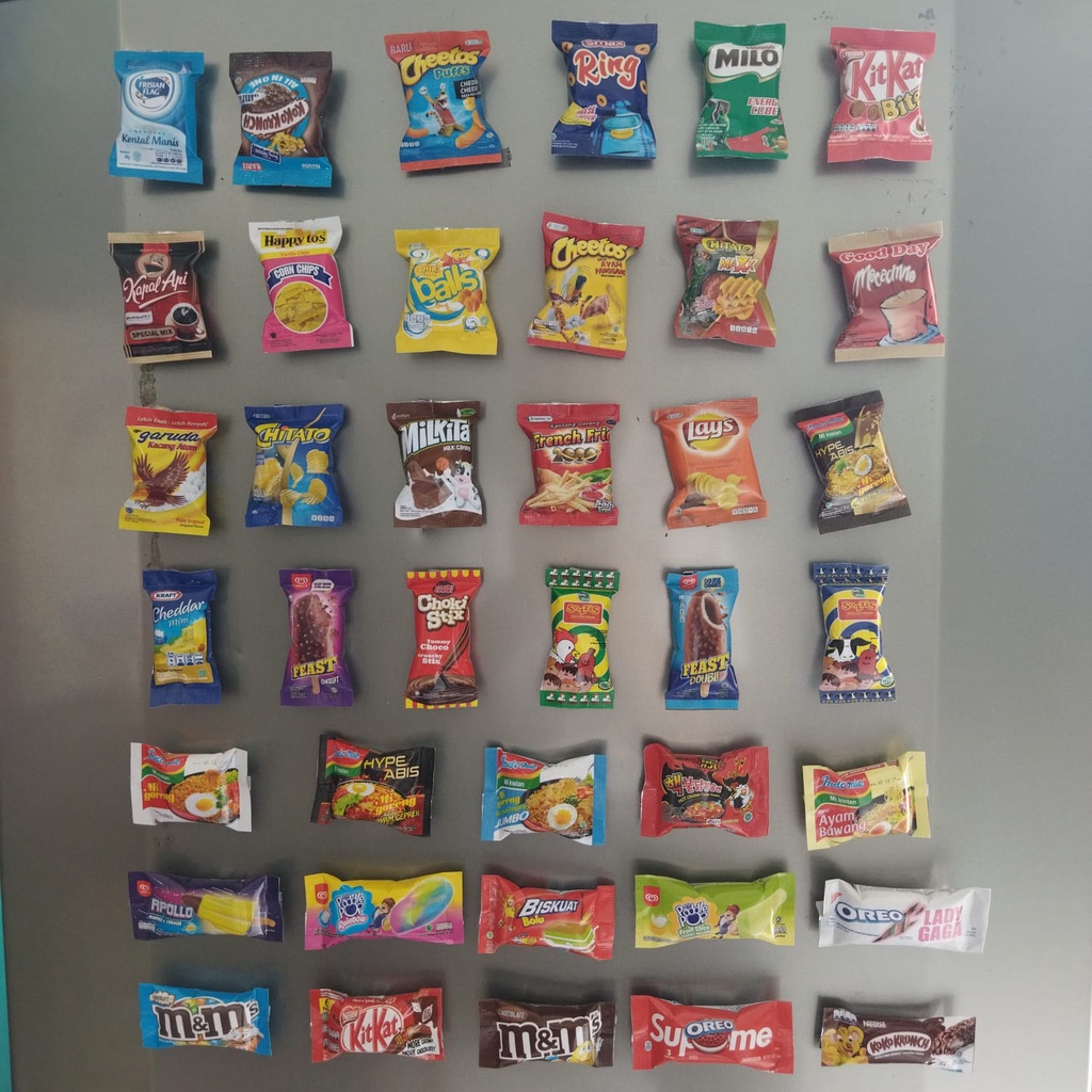 GANTUNGAN Miniature SNACK REFRIGERATOR MAGNET ALUMINUMFOIL MATERIAL ...