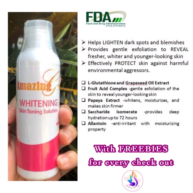 Amazing G s Whitening Skin Toning Solution 100ml Shopee