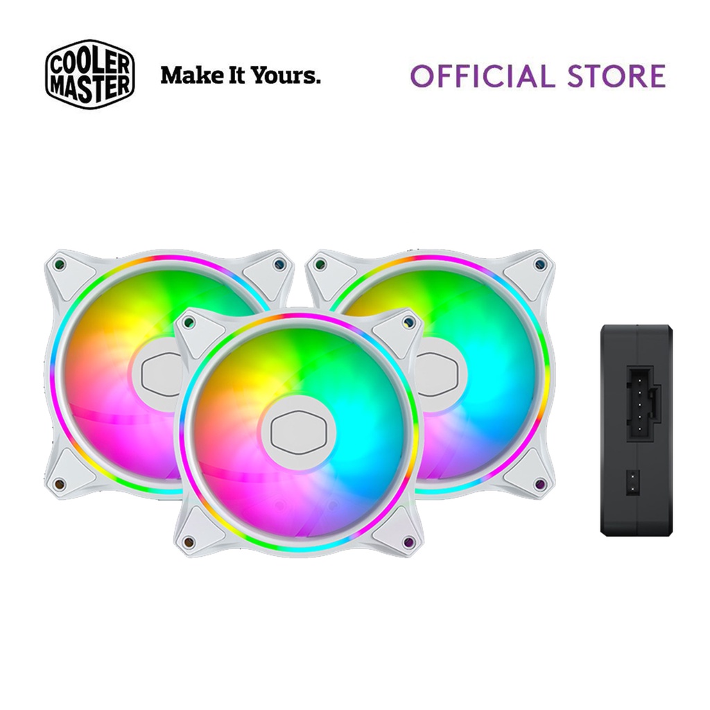 Cooler Master Masterfan Mf120 Halo 3in1 White Edition Chassis Fan Mfl B2dw 183pa R1 Shopee 2439