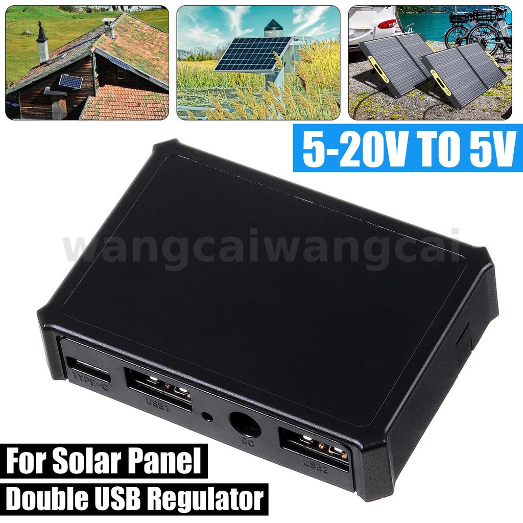 Diy Solar Box Solar Powered 5-20v To 5V 3A Dual USB Connection Socket ...