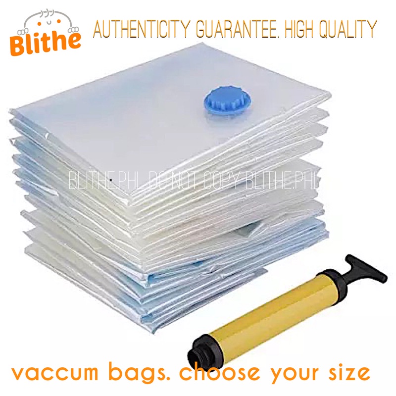 Blithe Vacuum Seal Bags for Clothes Bag Sealing Sealer Travel Compression Manual Pump Clothing
