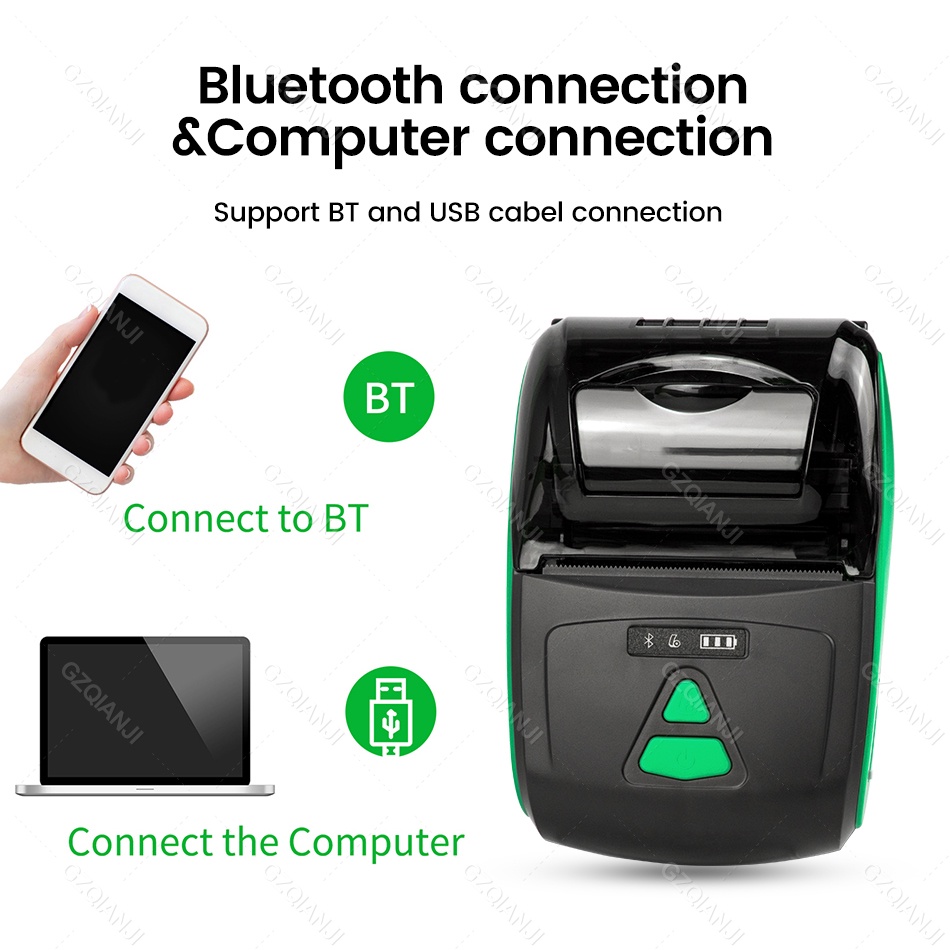 Mini Portable Bluetooth Thermal Printer 58mm Android 2 Inch Thermal ...