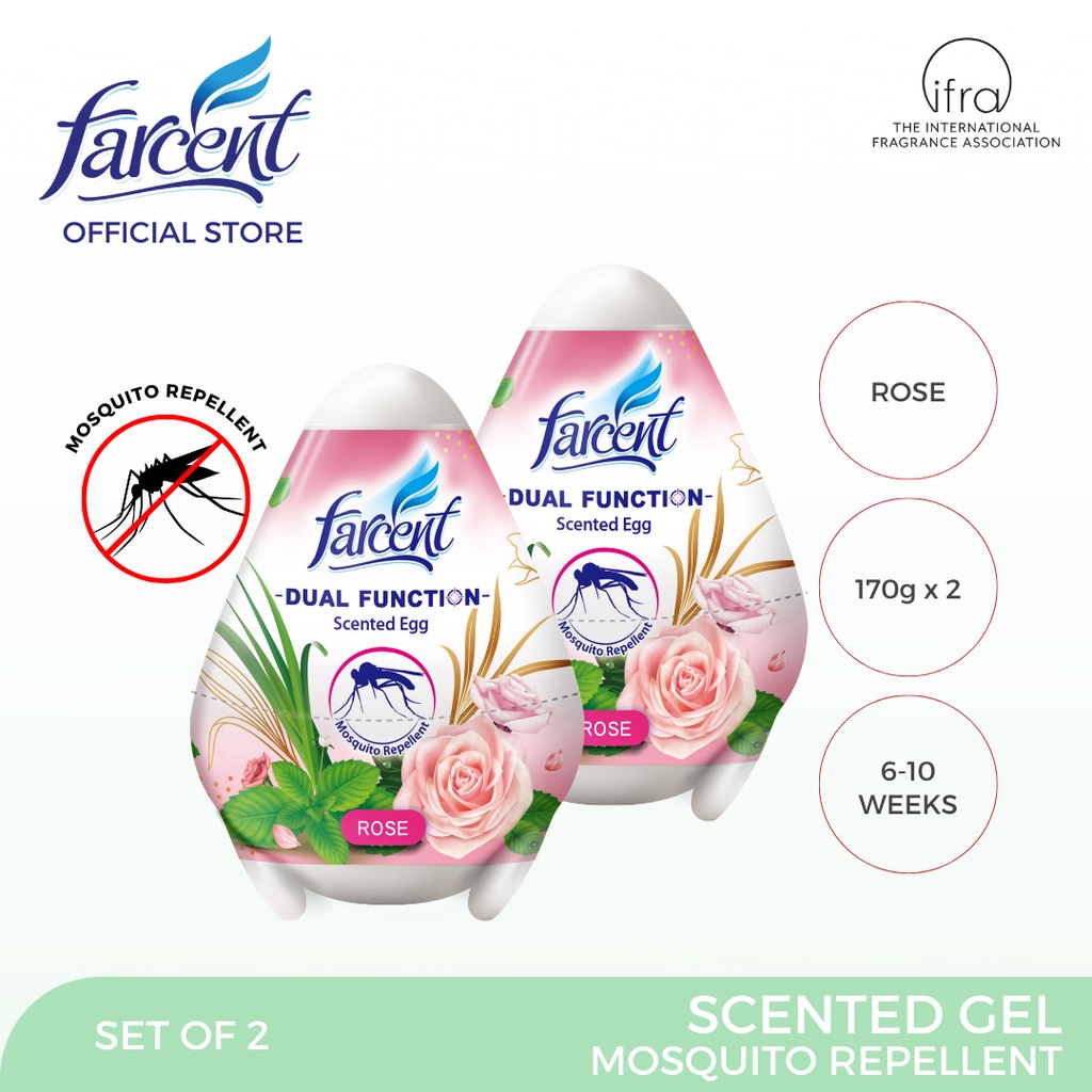 Farcent Scented Egg + Mosquito Repellent Rose Set of 2 (170g each ...