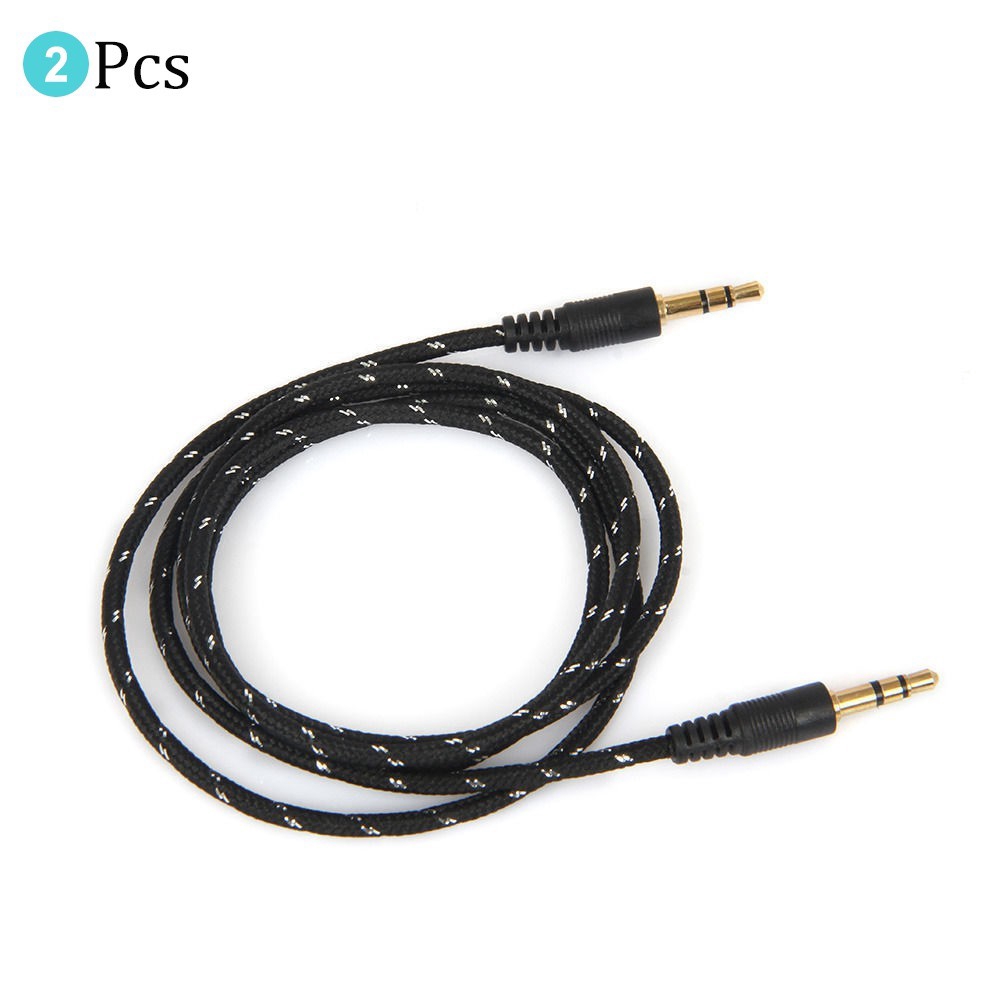 2Pcs 1M 3.5mm Male to Male Car Aux Cord Stereo Audio Cable Shopee