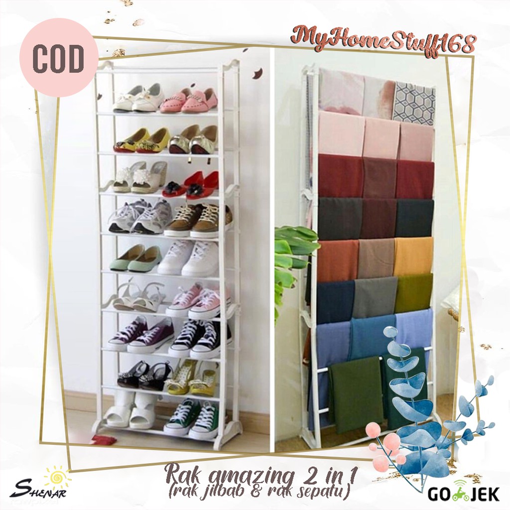 Amazing Shoe Rack/ Shoe Rack/ Shoe Rack Stacking 10/ Shoe Rack/ Hijab ...