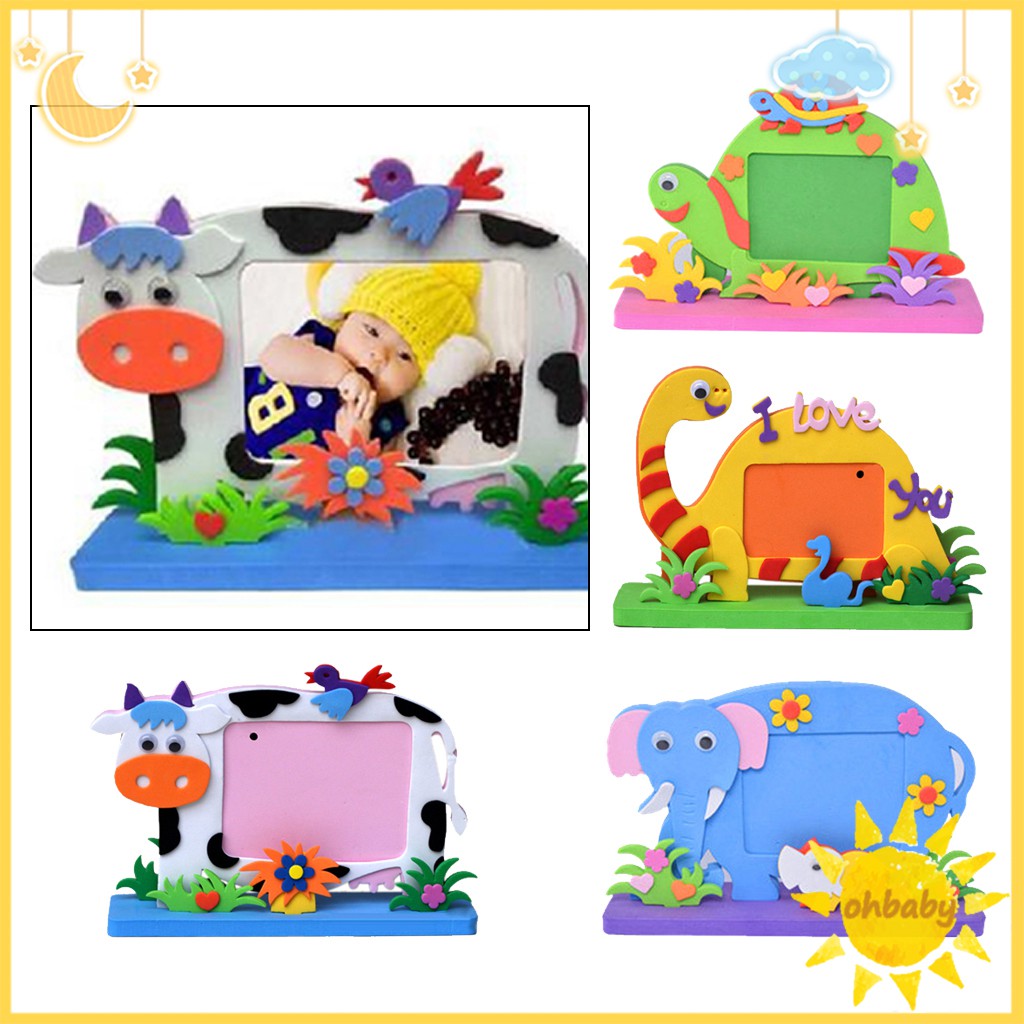 Cute Cartoon Animals Design Picture Frame Kids EVA Handcraft Photo ...