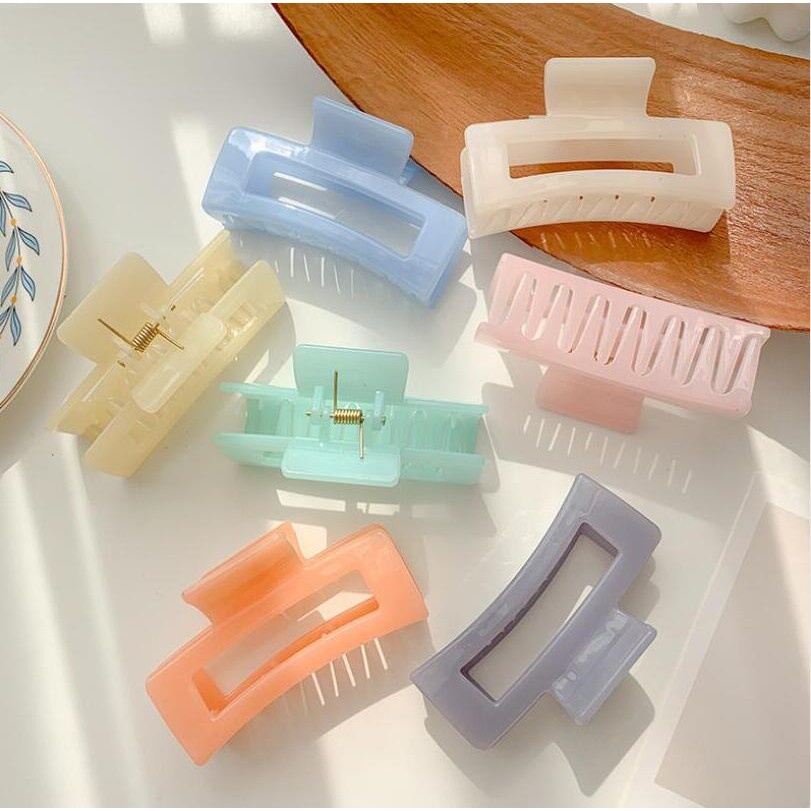 lzshop Jelly Hair Clamp Shower Crab Square Hair Clip Hair Tie | Shopee ...