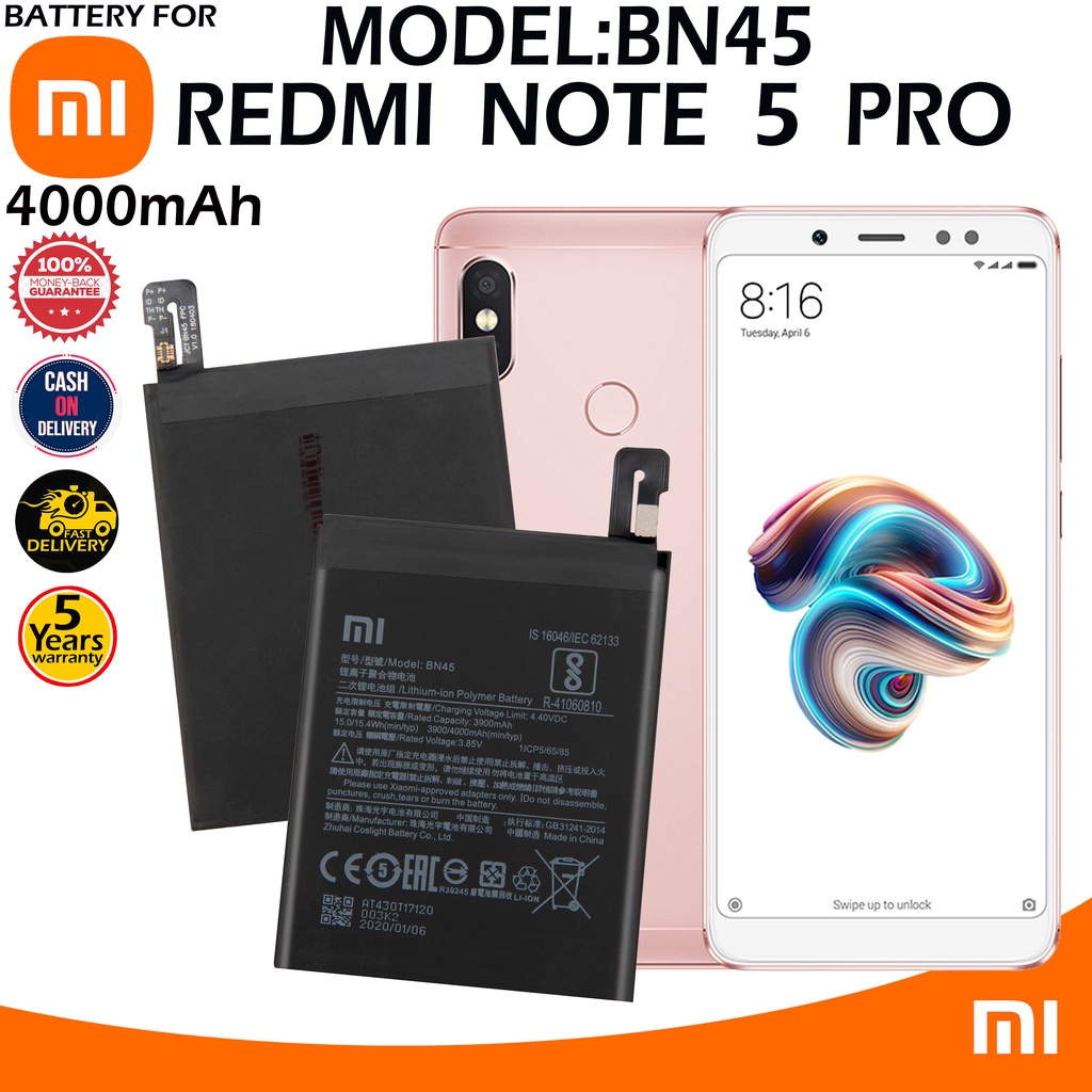 Xiaomi Redmi Note 5 Pro Battery Model BN45 High Quality Capacity 4000mAh Shopee Philippines